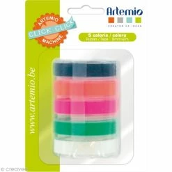 Vente flash 😉 Etiqueteuse Manuelle Recharge Pour étiqueteuse Click Click Artemio - Ass. 5 Rubans Fluo ✔️