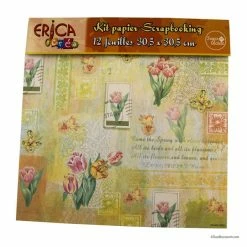 Grosses soldes ✨ Outils Divers Kit Papier 30x30cm Scrapbooking 12 Feuilles - Erica 😍