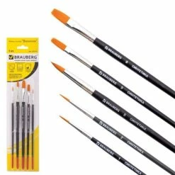 Tout neuf 🔔 Czech Beads Exclusive Outils Divers Ensemble De Pinceaux, Manche En Bois, Art, Aquarelle, Artiste, Ensemble, Cheveux Synthétiques, 5 Piè 😍