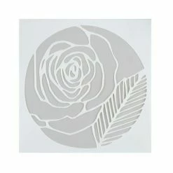 Sortie ✨ Czech Beads Exclusive Outils Divers Pochoir En Plastique "Rose Avec Feuille" 13x13 Cm, Police, Fichier Coupé, Artisanat, Décoration Mura 🌟