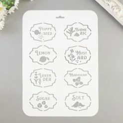 Meilleure vente 🛒 Czech Beads Exclusive Outils Divers Pochoir "épices 5" 22x31 Cm, Vinyle, Police, Cookies, Fichier Coupé, Artisanat, Décoration Murale De ❤️ -Matériel loisirs Soldes unnamed file 661