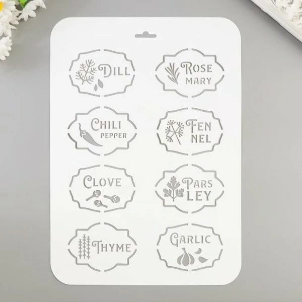 Budget 🔥 Czech Beads Exclusive Outils Divers Épices Pochoir 22x31 Cm, Vinyle, Police, Cookies, Fichier Coupé, Artisanat, Décoration Murale à La M 😀 4 Budget 🔥 Czech Beads Exclusive Outils Divers Épices Pochoir 22x31 Cm, Vinyle, Police, Cookies, Fichier Coupé, Artisanat, Décoration Murale à La M 😀 – Image 2