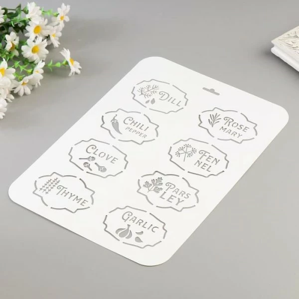 Budget 🔥 Czech Beads Exclusive Outils Divers Épices Pochoir 22x31 Cm, Vinyle, Police, Cookies, Fichier Coupé, Artisanat, Décoration Murale à La M 😀 5 Budget 🔥 Czech Beads Exclusive Outils Divers Épices Pochoir 22x31 Cm, Vinyle, Police, Cookies, Fichier Coupé, Artisanat, Décoration Murale à La M 😀 – Image 3