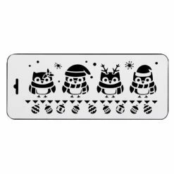 Remise ⌛ Czech Beads Exclusive Outils Divers Curb Pochoir "pingouins" En Plastique, Artisanat, 10x25 Cm, Décoration Murale De La Maison Peinture 🤩