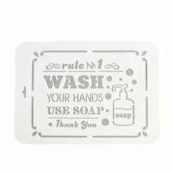 Remise 🔥 Czech Beads Exclusive Outils Divers Pochoir" Wash "22x31 Cm, Vinyle, Police, Cookies, Fichier Coupé, Artisanat, Décoration Murale De La 😀