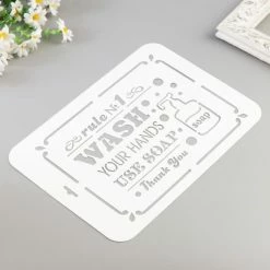 Remise 🔥 Czech Beads Exclusive Outils Divers Pochoir" Wash "22x31 Cm, Vinyle, Police, Cookies, Fichier Coupé, Artisanat, Décoration Murale De La 😀 -Matériel loisirs Soldes unnamed file 670