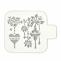 Bon marché 🥰 Czech Beads Exclusive Outils Divers Pochoir En Plastique "Ornements De Noël" 9x9 Cm, Fichier Coupé, Artisanat, Décoration Murale De La M 🔥