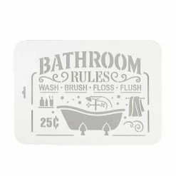 Bon marché ⌛ Czech Beads Exclusive Outils Divers "Salle De Bains" Pochoir 22x31 Cm, Vinyle, Police, Cookies, Fichier Coupé, Artisanat, Décoration Mur ❤️