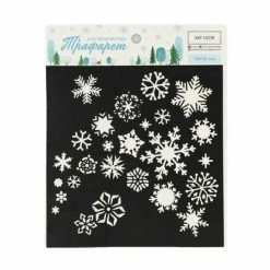 Le moins cher 🌟 Czech Beads Exclusive Outils Divers Stencil Pour La Créativité "Snowflakes" 15 × 15 Cm, Home Wall Decoration Painting Plastic Template, 😉