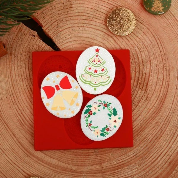 Meilleur prix 🤩 Czech Beads Exclusive Outils Divers Moule Silicone "camées De Noël, Dos Plat," 8x8 Cm, Cabochons, Noël, Savon, Résine Uv, Pâte Polymère, 🎁 4 Meilleur prix 🤩 Czech Beads Exclusive Outils Divers Moule Silicone "camées De Noël, Dos Plat," 8x8 Cm, Cabochons, Noël, Savon, Résine Uv, Pâte Polymère, 🎁 – Image 2