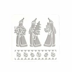 De gros ❤️ Czech Beads Exclusive Outils Divers Pochoir En Plastique "Père Noël, Trois Rois" 15x15 Cm, Décoration Murale De La Maison Peinture Modèl 🎉