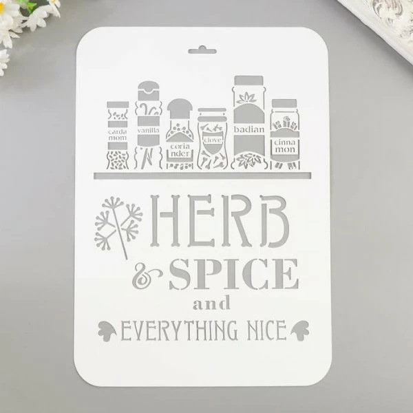 Offres 👏 Czech Beads Exclusive Outils Divers "Herb épices" Pochoir 22x31 Cm, Police, Cookies, Fichier Coupé, Artisanat, Décoration Murale De La M 🤩 4 Offres 👏 Czech Beads Exclusive Outils Divers "Herb épices" Pochoir 22x31 Cm, Police, Cookies, Fichier Coupé, Artisanat, Décoration Murale De La M 🤩 – Image 2