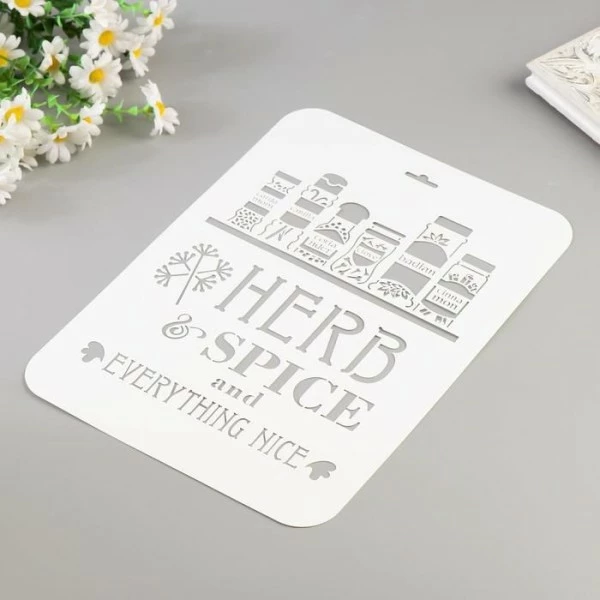 Offres 👏 Czech Beads Exclusive Outils Divers "Herb épices" Pochoir 22x31 Cm, Police, Cookies, Fichier Coupé, Artisanat, Décoration Murale De La M 🤩 5 Offres 👏 Czech Beads Exclusive Outils Divers "Herb épices" Pochoir 22x31 Cm, Police, Cookies, Fichier Coupé, Artisanat, Décoration Murale De La M 🤩 – Image 3