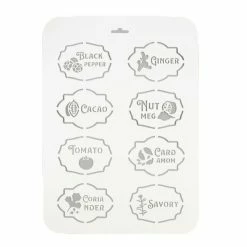 Meilleur prix ⌛ Czech Beads Exclusive Outils Divers Pochoir "épices 3" 22x31 Cm, Vinyle, Police, Cookies, Fichier Coupé, Artisanat, Décoration Murale De 🔥