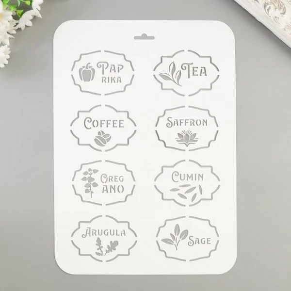 Meilleure affaire ⌛ Czech Beads Exclusive Outils Divers Pochoir "épices 4" 22x31 Cm, Vinyle, Police, Cookies, Fichier Coupé, Artisanat, Décoration Murale De ❤️ 4 Meilleure affaire ⌛ Czech Beads Exclusive Outils Divers Pochoir "épices 4" 22x31 Cm, Vinyle, Police, Cookies, Fichier Coupé, Artisanat, Décoration Murale De ❤️ – Image 2