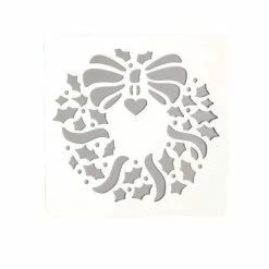 Nouveau 🔔 Czech Beads Exclusive Outils Divers Pochoir En Plastique "Guirlande De Noël" 15x15 Cm, Police, Fichier Coupé, Artisanat, Décoration Mura ⭐