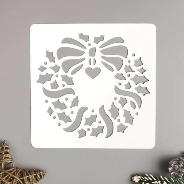 Nouveau 🔔 Czech Beads Exclusive Outils Divers Pochoir En Plastique "Guirlande De Noël" 15x15 Cm, Police, Fichier Coupé, Artisanat, Décoration Mura ⭐ 4 Nouveau 🔔 Czech Beads Exclusive Outils Divers Pochoir En Plastique "Guirlande De Noël" 15x15 Cm, Police, Fichier Coupé, Artisanat, Décoration Mura ⭐ – Image 2