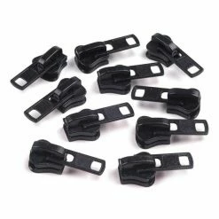 Promo 🤩 Czech Beads Exclusive Outils Divers 10pc 3 (332) Curseur Noir À Fermetures à Glissière En Plastique 8mm, Accessoires De Couture, Sac D'A 🤩