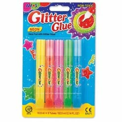 Tout neuf 🥰 Perlesmania Outils Divers 1 Lot De 5 Tubes De Colle Pailletees Glitter Glue Neon 🧨
