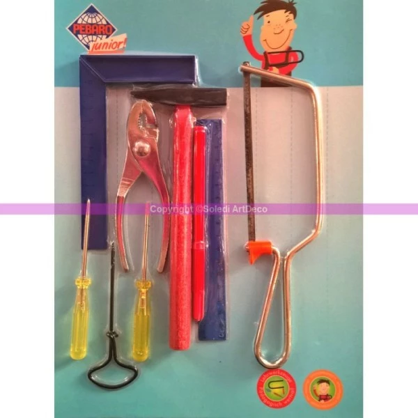 Tout neuf 🤩 Pebaro Outils Divers Kit Petit Bricoleur Scie, Pince, Vrille, Tournevis, Marteau, Règle, Equerre, Pointe à Tracer Et Feut 🥰 4 Tout neuf 🤩 Pebaro Outils Divers Kit Petit Bricoleur Scie, Pince, Vrille, Tournevis, Marteau, Règle, Equerre, Pointe à Tracer Et Feut 🥰 – Image 2